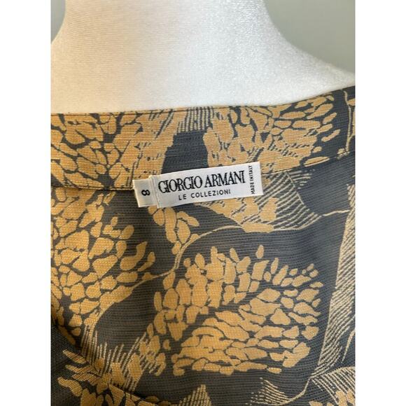 VTG 90s Giorgio Armani Le Collezioni Italy Yellow Gray Sleeveless Top Size 8 - Picture 8 of 8